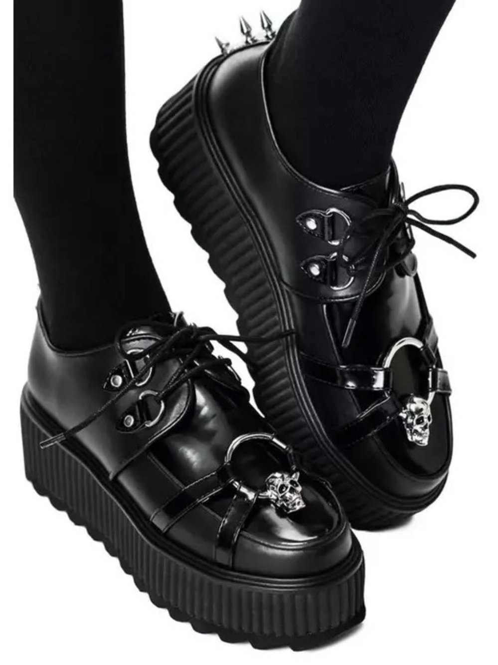 Killstar Black Skull Creepers platform shoes 38 EU goth emo witchy punk